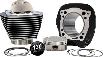 Harley-Davidson FLTRT 1868 Road Glide 3 114 [2025] - 132" Hochverdichtungs- / 136" Big Bore Kit – Oberfläche: Hervorgehobene Lamellen, Black Granite – Merkmal: +8,5 cm³ Kuppelvolumen – Bild 2