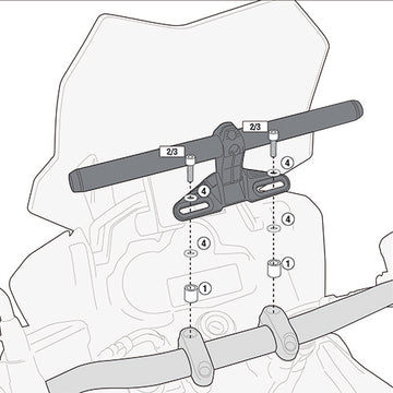 Ducati Multistrada 1200 [GIVI] - Montagekit für Smart Bar oder Smart Mount