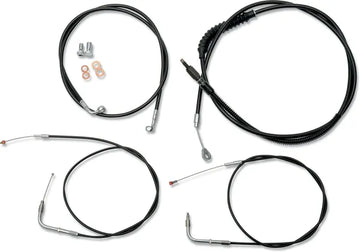 Harley Davidson Fxst [LA CHOPPERS] – vakio musta vinyyli ohjaustangon kaapeli/jarruputkisarja