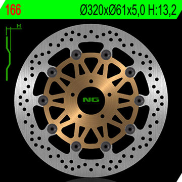 Kawasaki Zx 12 R [NG BRAKE DISC] - pyöreä kelluva jarrulevy