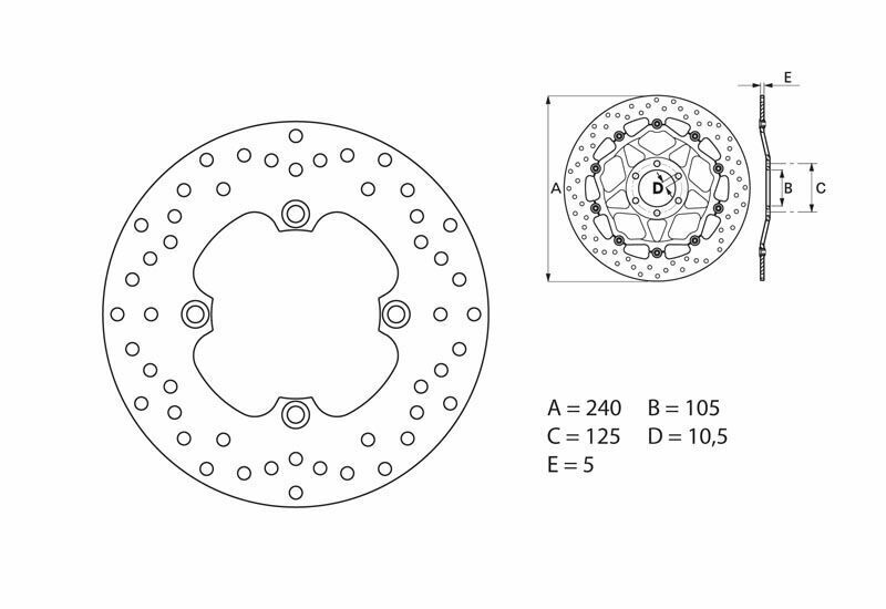 Honda Xl 650 [BREMBO] - Serie Oro rund starr Bremsscheibe