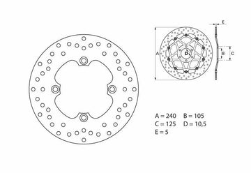 Honda Cb 900 [BREMBO] - Sarjan Oro pyöreä jäykkä jarrulevy