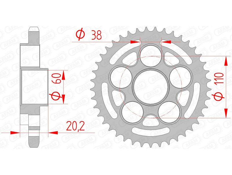 Hypermotard 1100 [AFAM] - Sprocket Steel Standard - 525