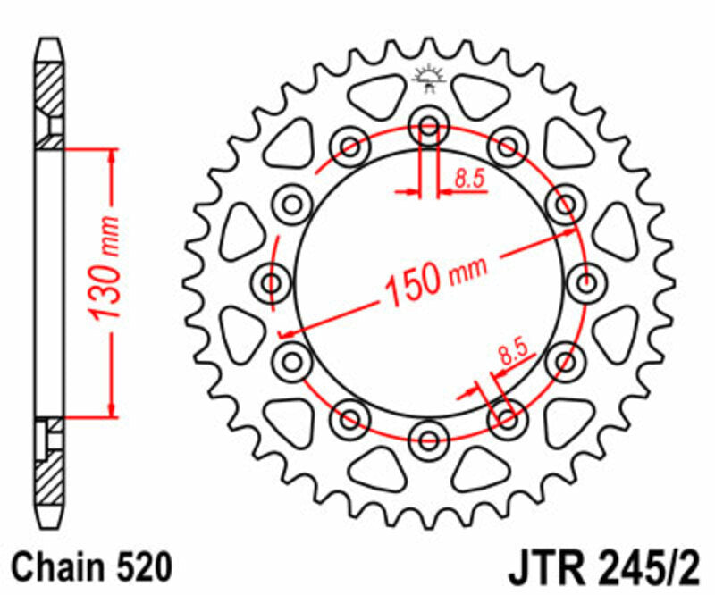 Honda XL 500 R [Jt Sprockets] - Standard steel pinion at the back