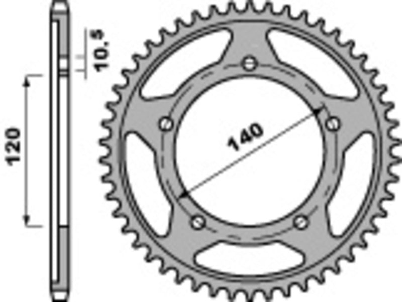 Triumph Bonneville 800 T100 [PBR] - Standard Kettenrad C45 Stahl