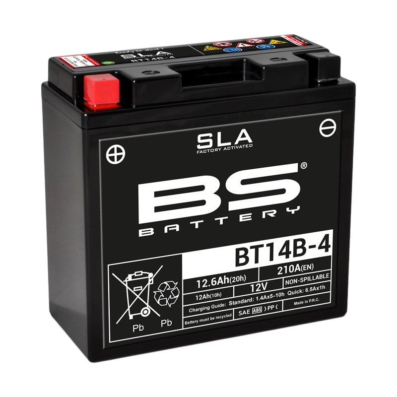 Yamaha Fzs 1000 Fazer [BS BATTERY] - SLA Wartungsfreie Batterie Werkseitig aktiviert - BT14B-4