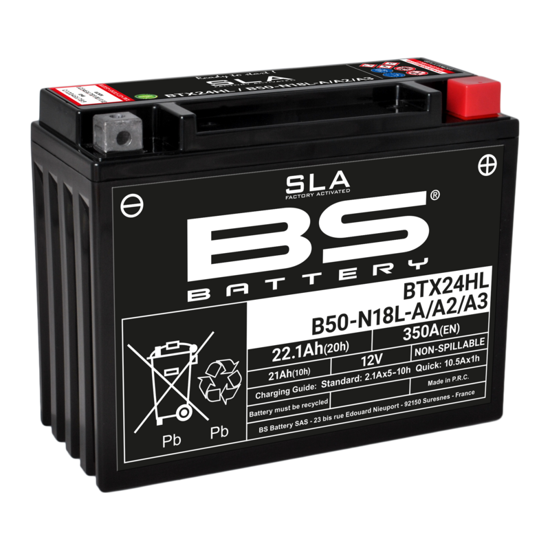 Honda Goldwing Gl 1200 [BS BATTERY] - SLA Wartungsfreie Batterie Werkseitig aktiviert - BTX24HL/B50-N18L-A/A2/A3