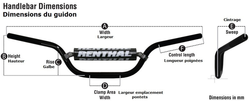 Honda Crf 300 Rally [RENTHAL] - MX/Enduro 7/8" 693 Enduro Lenker