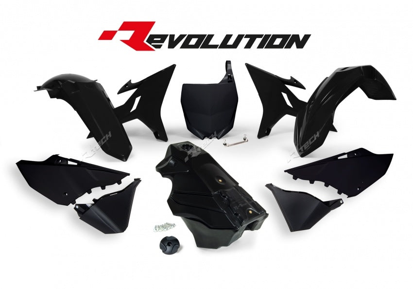 Yamaha YZ 125 (CE 10) [2003] - Plastic kit Revolution black incl. tank Yamaha YZ125/250