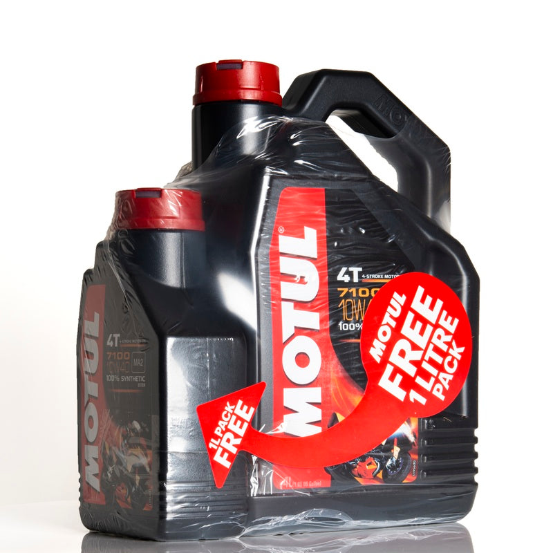 Synteettinen moottoripyörän moottoriöljy 10W40 4T 5L - Motul 7100