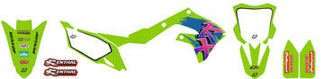 Kawasaki KX 125 (KX 125 M) [2003-2008] - Retro Graphic Kit - Kawasaki KX125/250