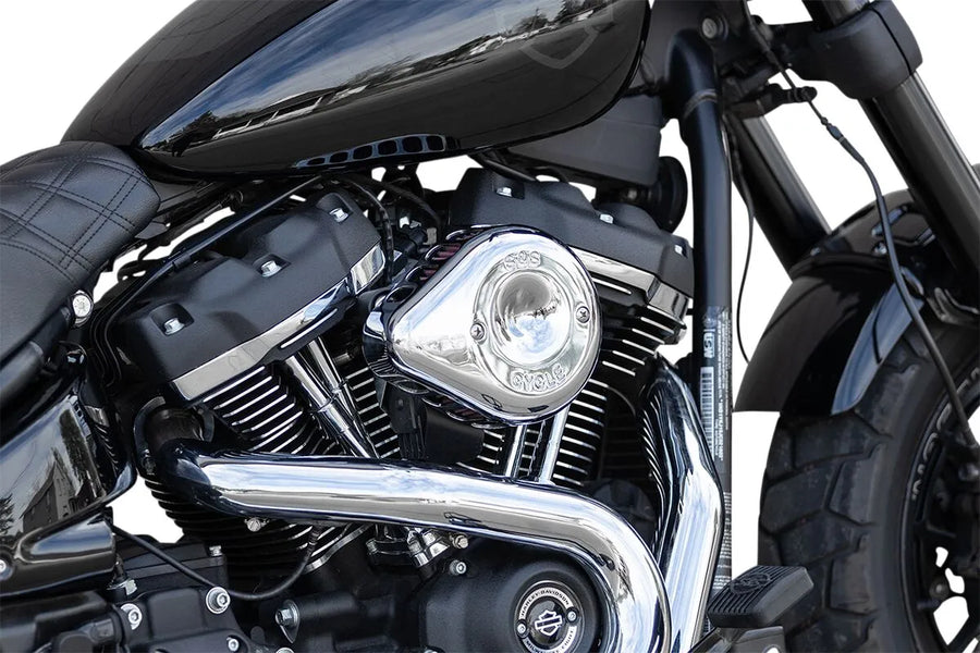 Harley-Davidson FLI 1868 Hydra-Glide Revival 114 [2024] - Mini Teardrop Stealth Luftfilter-Kit – Oberfläche: Silber – Bild 4