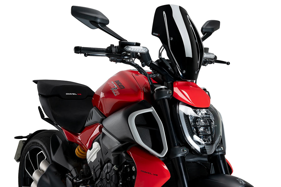 DUCATI DIAVEL V4 [2025] - Verstellbare New Generation Scheibe | Schwarz | PUIG 21713N