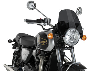 TRIUMPH BONNEVILLE T 120 MUSTA [2025] - PUIG uuden sukupolven urheilullinen tuulilasi | Voimakkaan sävyinen | PUIG 22453F