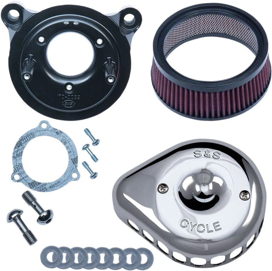 Harley-Davidson FLSS 1800 Softail Slim S [2016-2017] - Mini Teardrop Stealth Luftfilter-Kit – Oberfläche: Silber – Bild 1