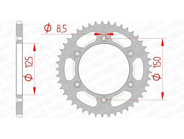 CF Moto 800 NK Sport [2023-2025] - Kettenkit 520 XHR4 - 16/45-122 - Standard Kettenrad Stahl
