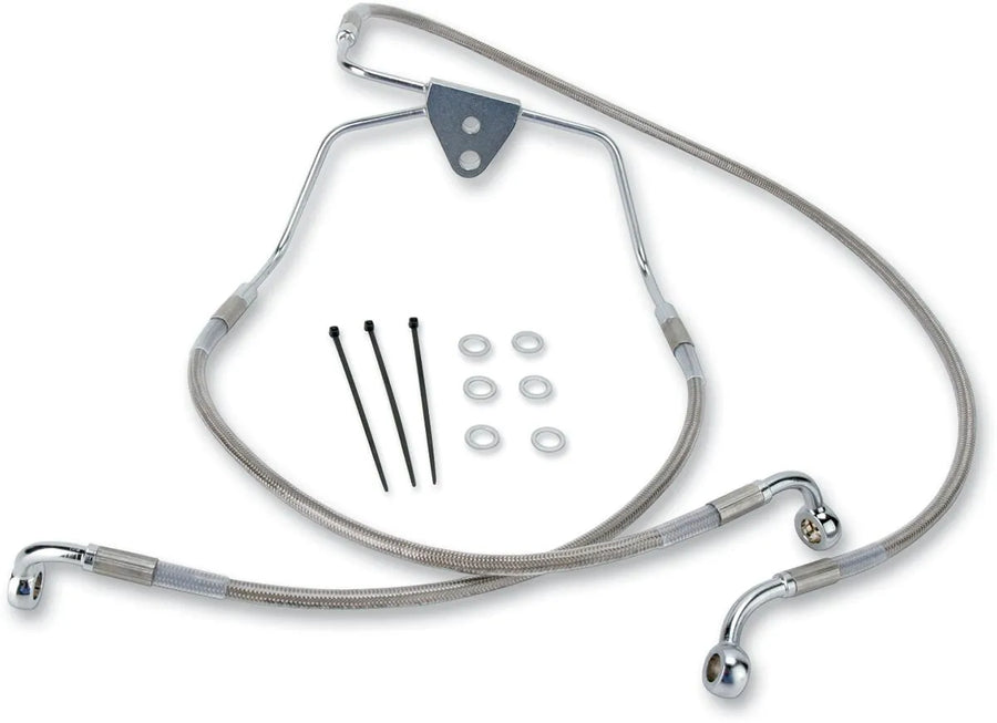 harley davidson flhtc [DRAG SPECIALTIES] – Edelstahl-Bremsleitungs-Kit in verlängerter Ausführung