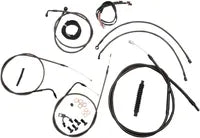 Harley Davidson Fxsb [LA CHOPPERS] - Complete Midnight Braided Handlebar Cable/Brake Line Kit
