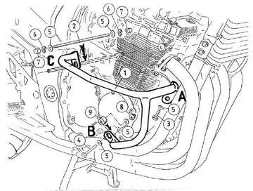 Suzuki GSF 650 [2005-2006] - Moottorin suojauspalkki