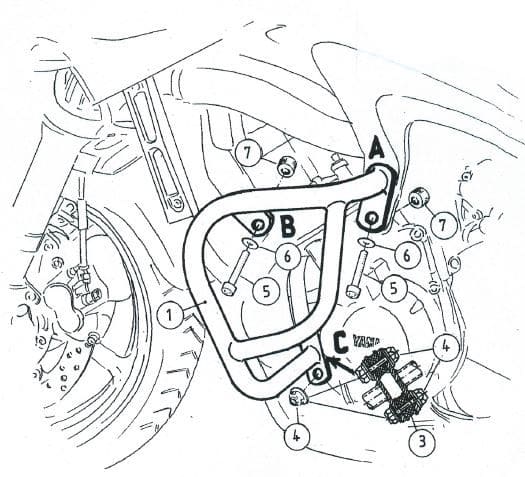 Yamaha FZ 6 [2004-2010] - Moottorin suojauspalkki