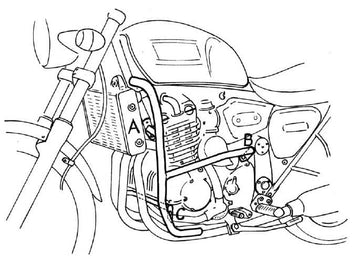 Triumph Thunderbird [1995-1998] - Moottorisuojan yksityiskohtainen näkymä