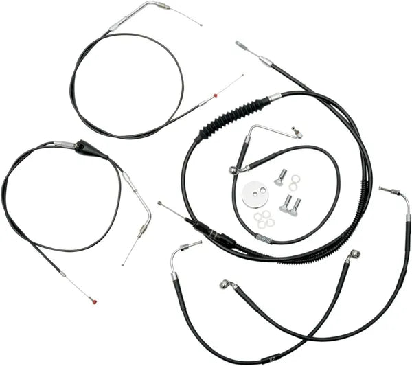 Harley Davidson Flhtcui [LA CHOPPERS] - Standard Black Vinyl Handlebar Cable/Brake Line Kit