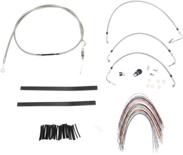 harley davidson flhtc [BURLY BRAND] – Komplettes Edelstahl-Lenkerzug/Bremsleitungs-Kit - 0