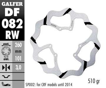 Red Moto CRF 450 RX Supermoto [2017-2018, 2020] - Oversize Wave® jarrulevy - kuva 2