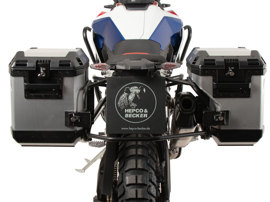 BMW F 900 GS [2024-2026] - Kofferträgerset Cutout schwarz inkl. Xplorer Cutout silber Kofferset