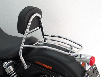 Harley Davidson Dyna Street Bob (FXDB) 2009-2013 [2009-2013] - Rider Sissy Bar tyynyllä ja tavaratelineellä