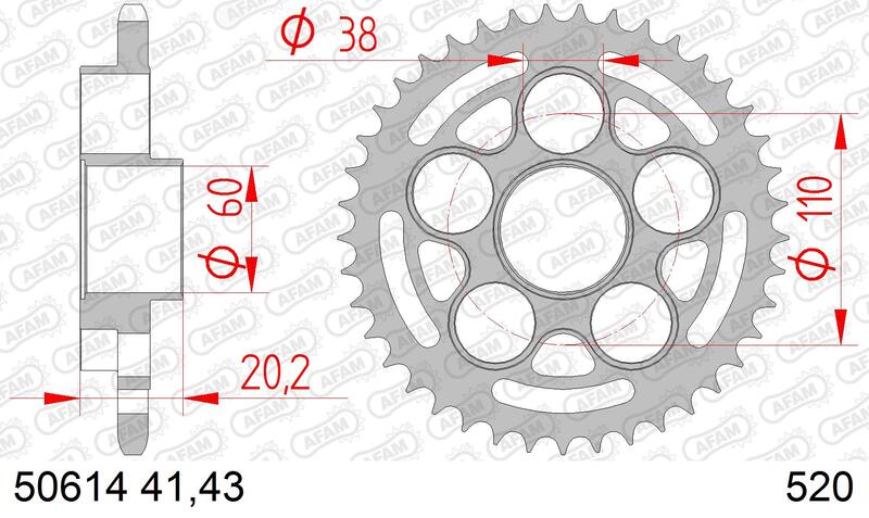 Ducati Hypermotard 950 [AFAM] - Hammaspyörän terässtandardi - 520