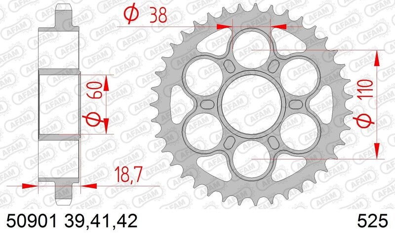 Ducati Panigale 1199 [AFAM] - Kettenrad Stahl Standard - 525
