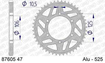 Triumph Daytona 675 [AFAM] - Sprocket aluminum standard - 525