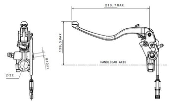 Ducati Monster 1200 [BREMBO] - Kupplungs-Hauptzylinder Ø15x19mm Titan - 0