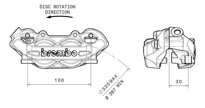 Aprilia Dorsoduro 1200 [BREMBO] - P4 Bremssattel vorne links Ø32mm