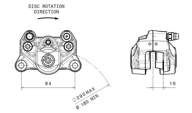 Ducati Hypermotard 939 [BREMBO] - Bremssattel hinten Ø34mm Schwarz