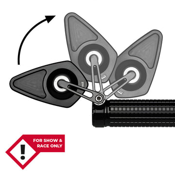 Mo.View Blade Flip -moottoripyöräpeili, timantti, musta [MotoGadget]