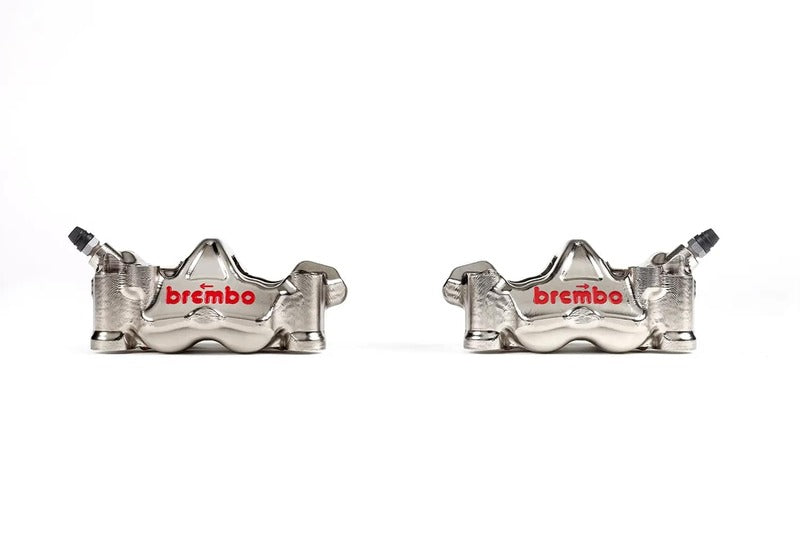 Aprilia Tuono 1100 [BREMBO RACING] - Paar GP4RX - 1mm Bremssättel (CNC-gefräst - verchromt) (mit Belägen)
