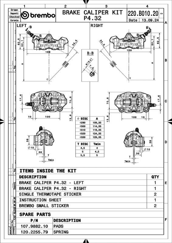Kawasaki Zx-10Rr [BREMBO RACING] - Paar GP4RX - 1mm Bremssättel (CNC-gefräst - verchromt) (mit Belägen)