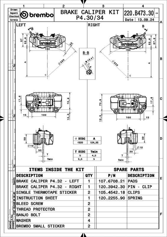 Ktm 990 Duke R [BREMBO RACING] - UPGRADE GP4-RB 4-Kolben-Bremssättel (Paar) vorne, Ø 30/34 mm