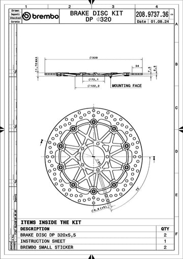 Ducati Hypermotard 950 [BREMBO RACING] - UPGRADE Supersport pair of floating brake discs – 208973736 - 0