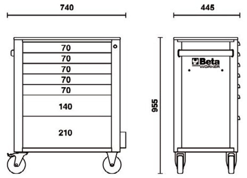 BETA RSC24/7 tool trolley with 7 drawers
