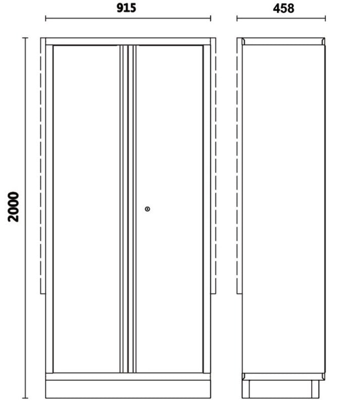 BETA C45PRO 2.0 tool cabinet with 2 doors and holder