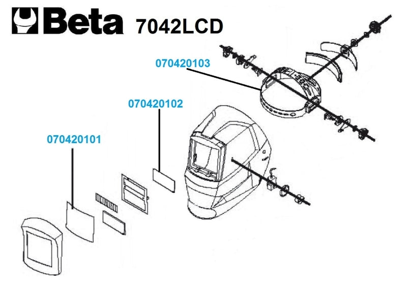 BETA LCD welding mask 7042LCD with automatic darkening