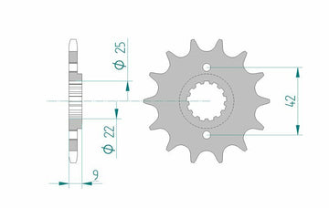 Kawasaki Zx 400 [AFAM] - Kettenkit 520XMR3 14/48 Standard - Standard Kettenrad