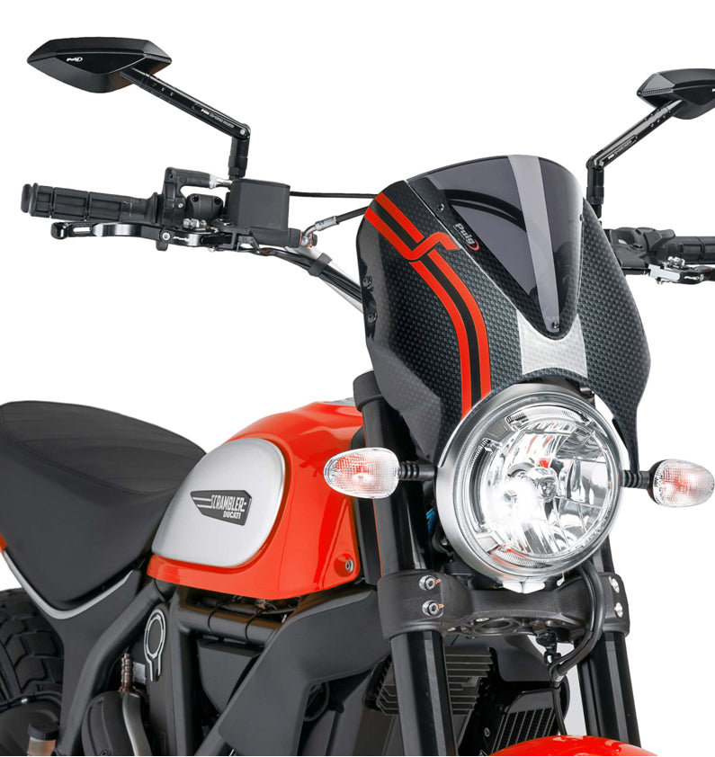 DUCATI SCRAMBLER DESERT SLED [2025] – RetroVision tuulilasivisiiri – musta