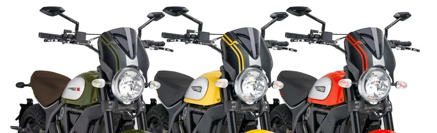 DUCATI SCRAMBLER DESERT SLED [2025] – RetroVision tuulilasivisiiri – musta