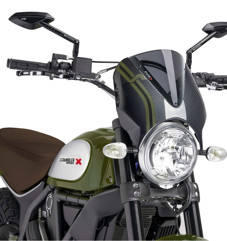 DUCATI SCRAMBLER DESERT SLED [2025] – RetroVision tuulilasivisiiri – musta