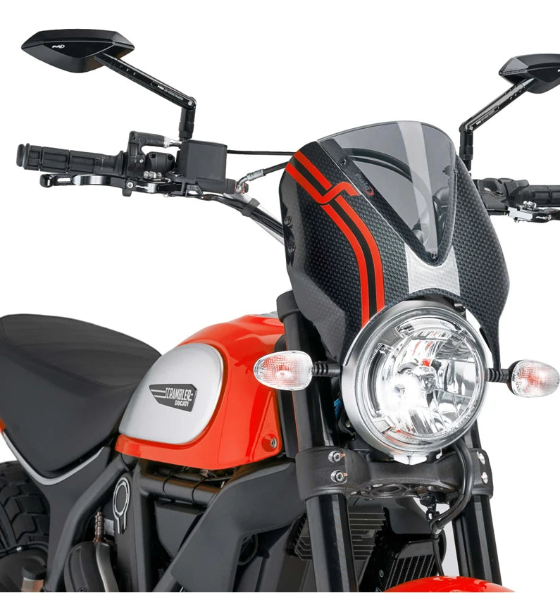 DUCATI SCRAMBLER DESERT SLED [2025] – RetroVision tuulilasivisiiri – musta