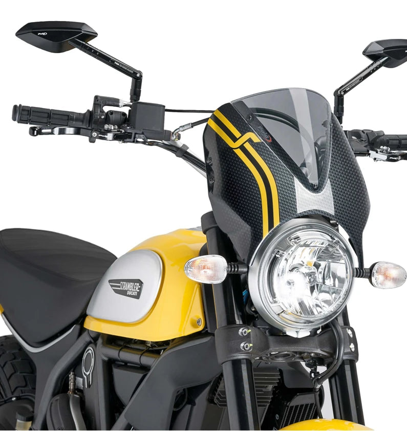 DUCATI SCRAMBLER DESERT SLED [2025] – RetroVision tuulilasivisiiri – musta